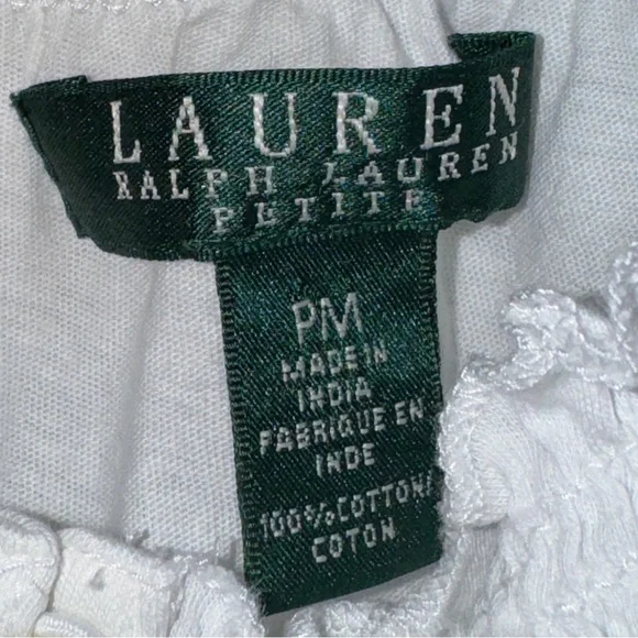 Women's Lauren Ralph Lauren Cropped Blouse, size Petite Medium - Picture 6 of 11